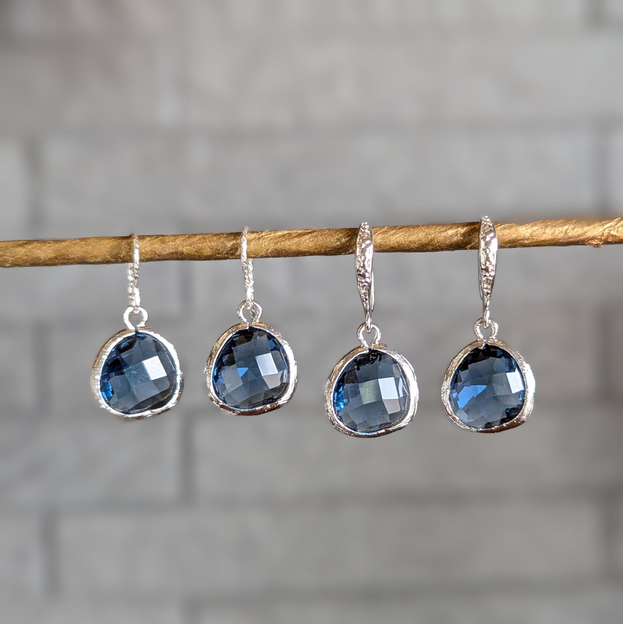 残り僅か◆ロンドンブルートパーズ モスブルーマロンピアスorイヤリング/サージカルステンレス SV925 11月誕生石