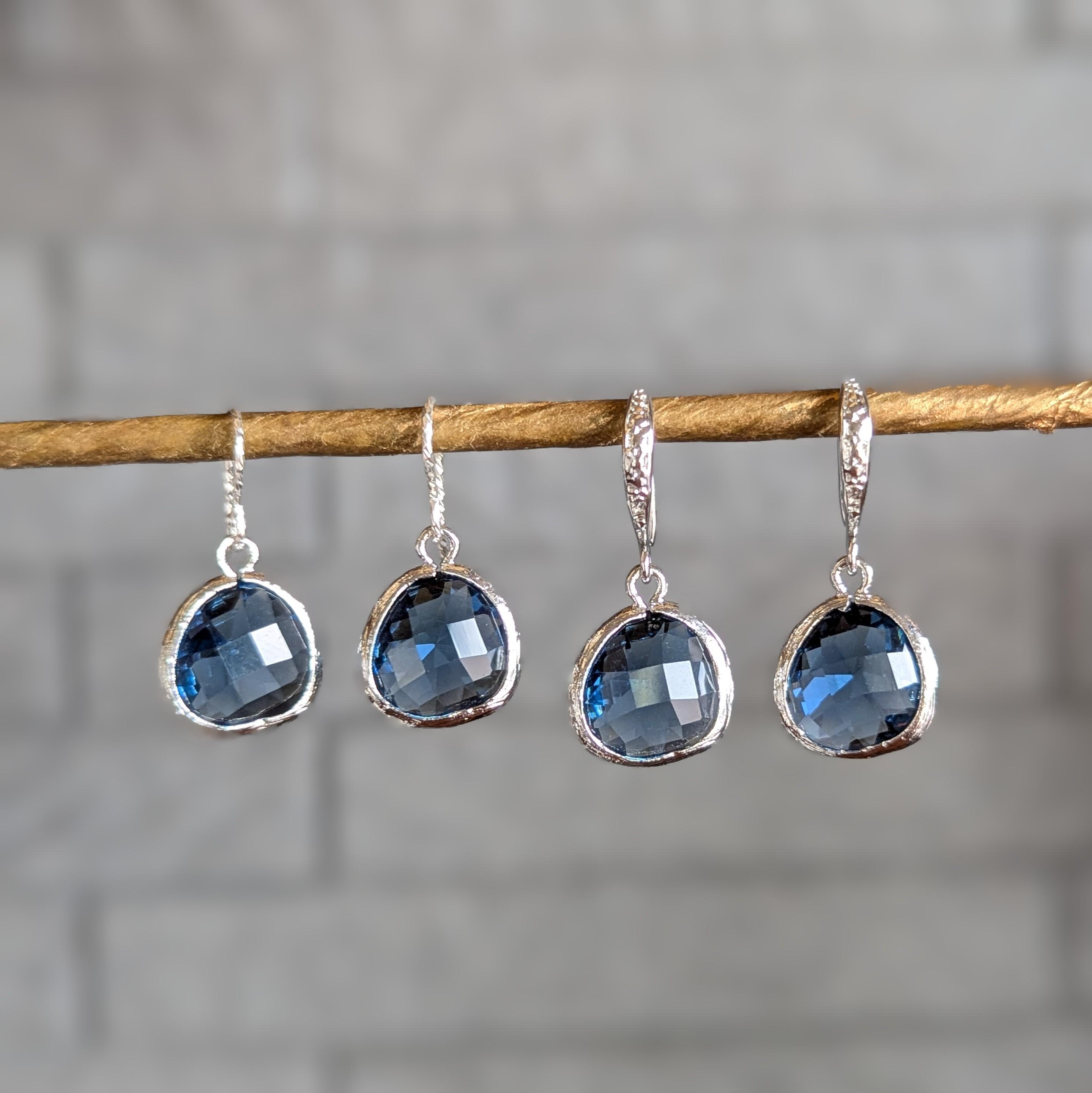 ロンドンブルートパーズ モスブルーマロンピアスorイヤリング/サージカルステンレス SV925 11月誕生石